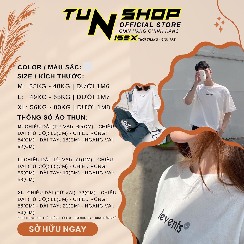 Áo Thun Levents Logo While Black Trắng Chữ Đen Levent Tay lỡ  Nam Nữ Tun Shop Unisex