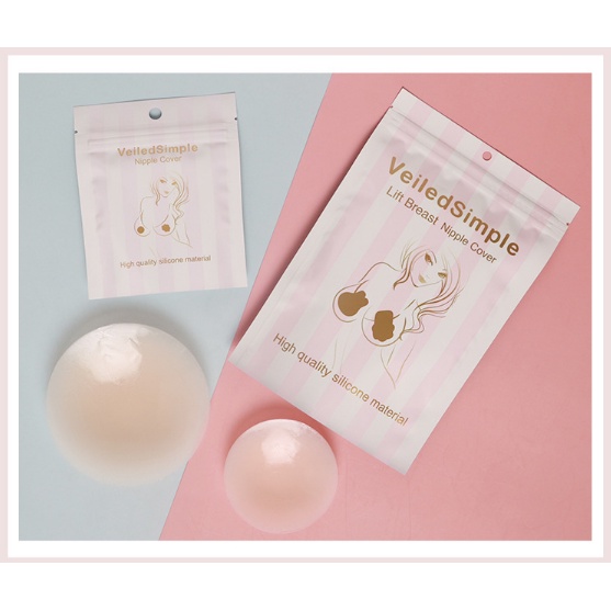 Miếng dán ngực che nhũ hoa silicon tàng hình cao cấp không lộ viền siêu dính (môt cặp) HeeS3232