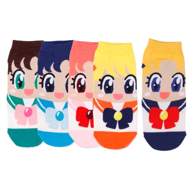 SAILOR MOON Tất Ngắn In Hình Thủy Thủ Mặt Trăng Dễ Thương