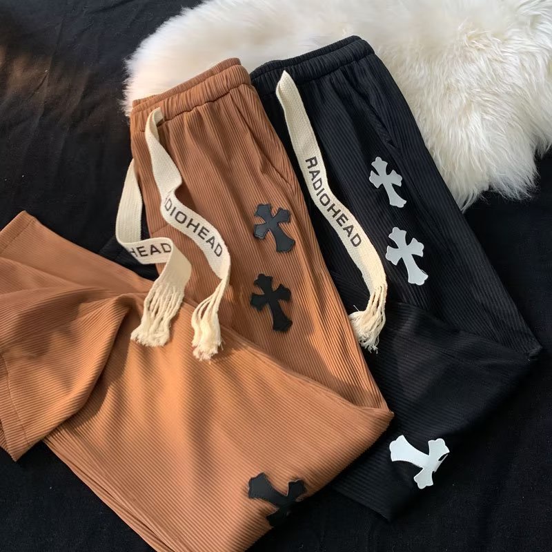 Quần ống rộng In Họa Tiết Phong Cách Hàn Quốc Dành Cho Nam Size M-3XL