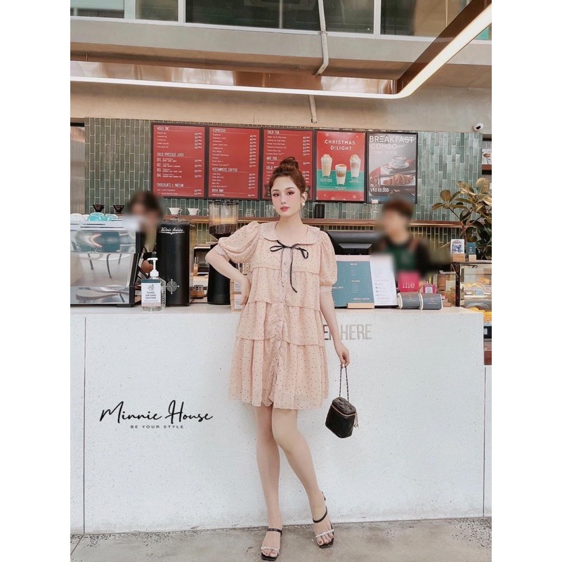 Váy chấm bi babaydoll (ảnh thật/video)