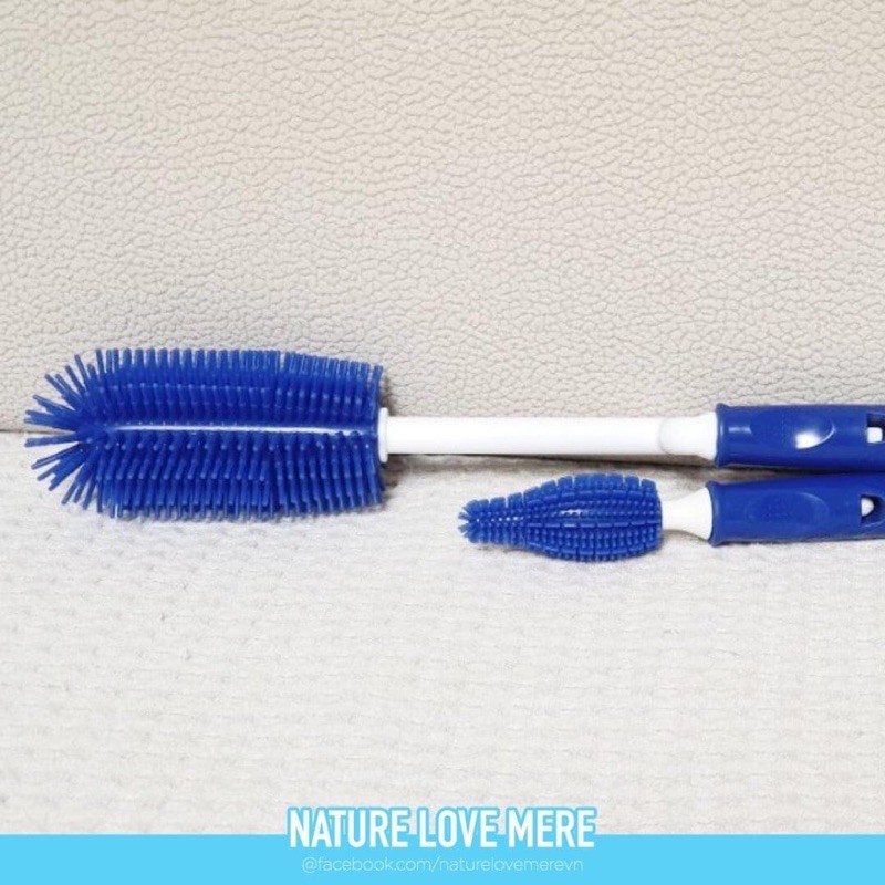 [CHÍNH HÃNG] Set 2 cọ rửa bình &amp; núm Silicon cao cấp NATURE LOVE MERE0
