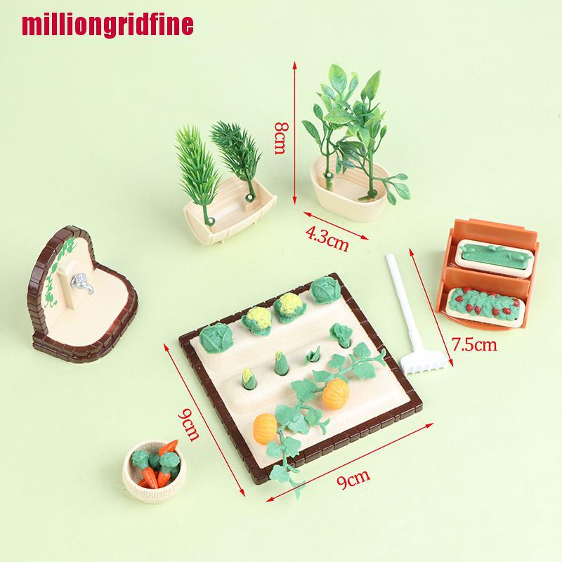 [mifineVN]Mini Miniature Gardening Vegetable Flower Food Furniture Set For Dollhouse Decor