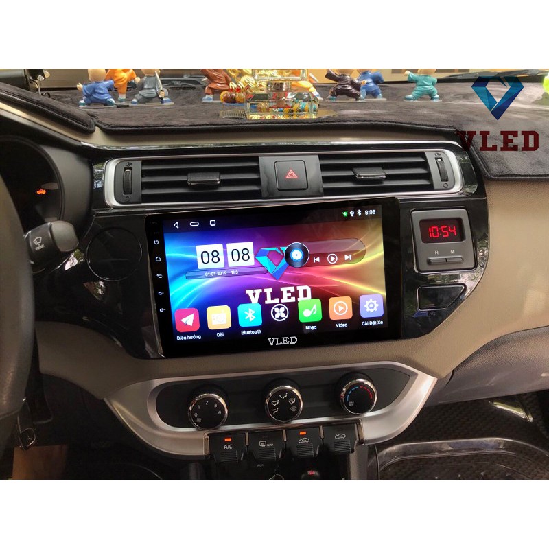 Bộ màn hình DVD Android VLED V5 cho xe KIA RIO 2016, hỗ trợ ngôn ngữ TIẾNG VIỆT, nghe đài FM đa kênh, 2 cổng USB 4.0