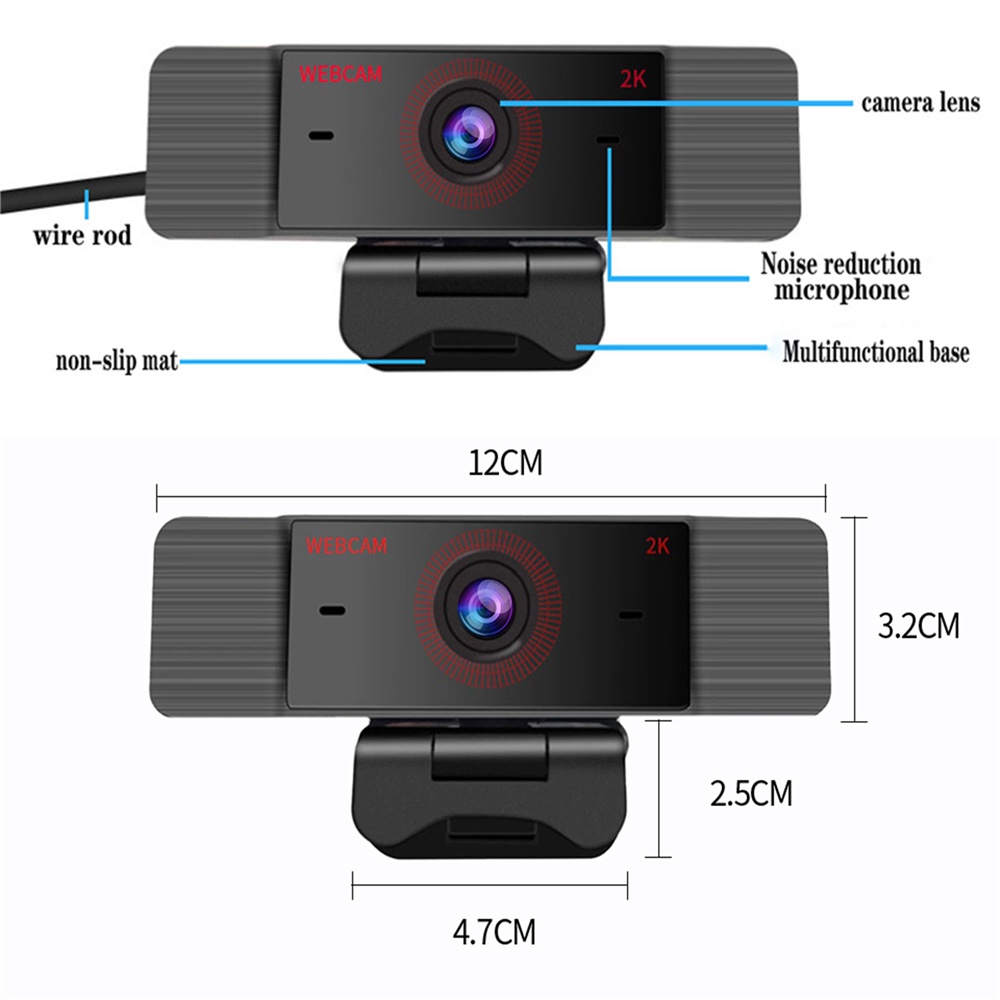 Webcam Mini TONIERS / Full HD 2K có thể xoay linh hoạt kèm Mic cho laptop | BigBuy360 - bigbuy360.vn