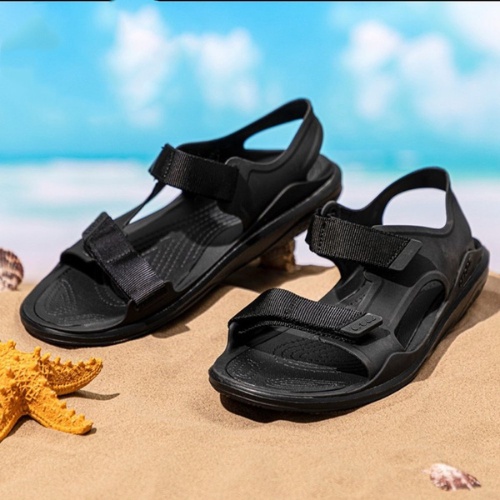 Sandal nhựa quai dán nam exprestion  màu đen êm, thoáng, k hôi chân, mưa nước tốt