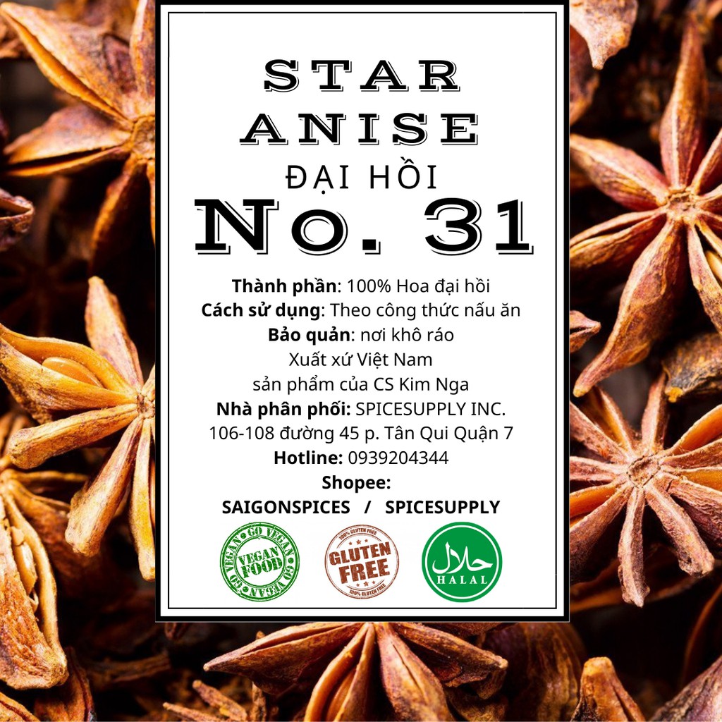 Star Anise - Hoa đại hồi nấu Phở và món Trung