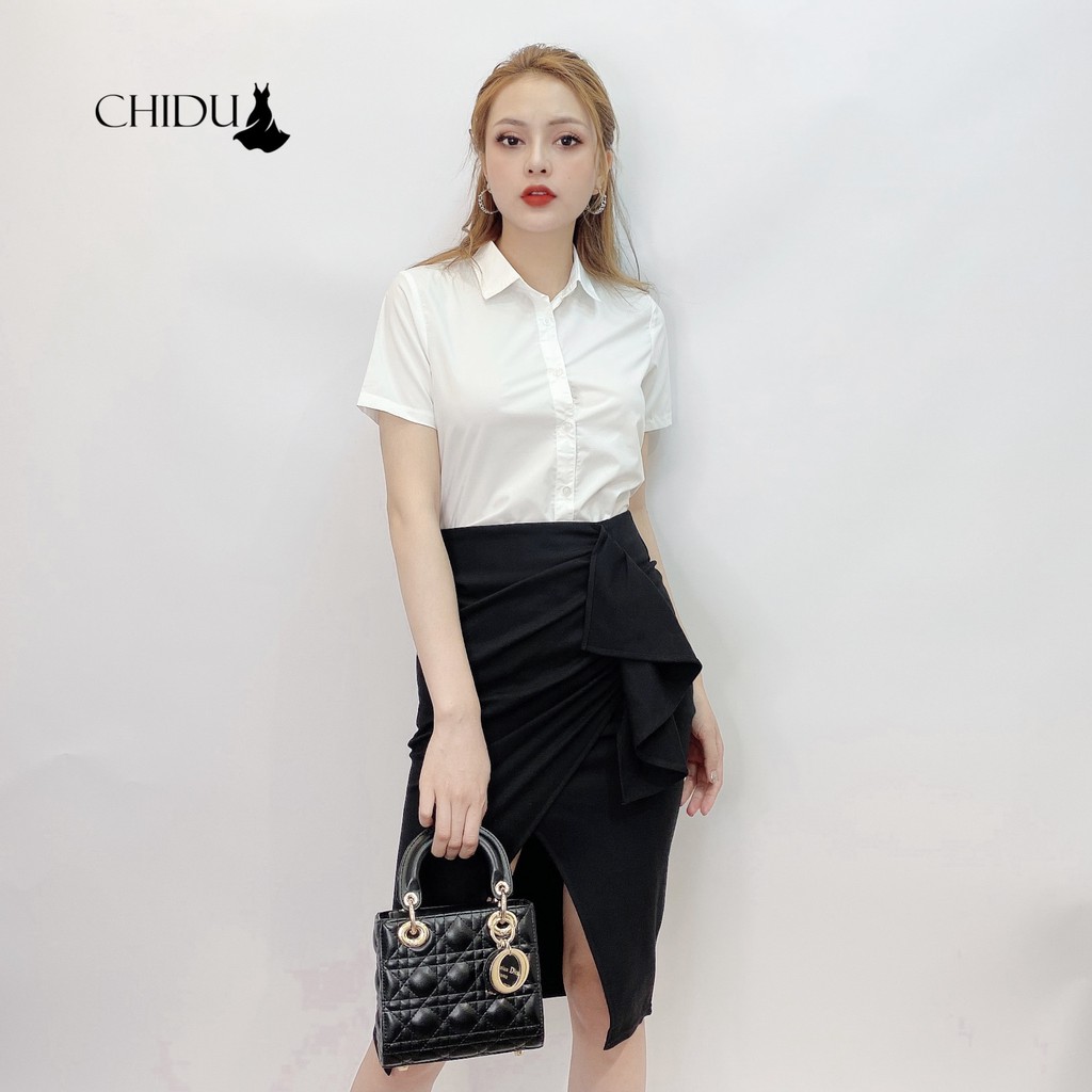 [ Mã WASTAPR giảm 10K đơn 50K] CHIDU Áo sơ mi trắng công sở ngắn tay SP267 | BigBuy360 - bigbuy360.vn