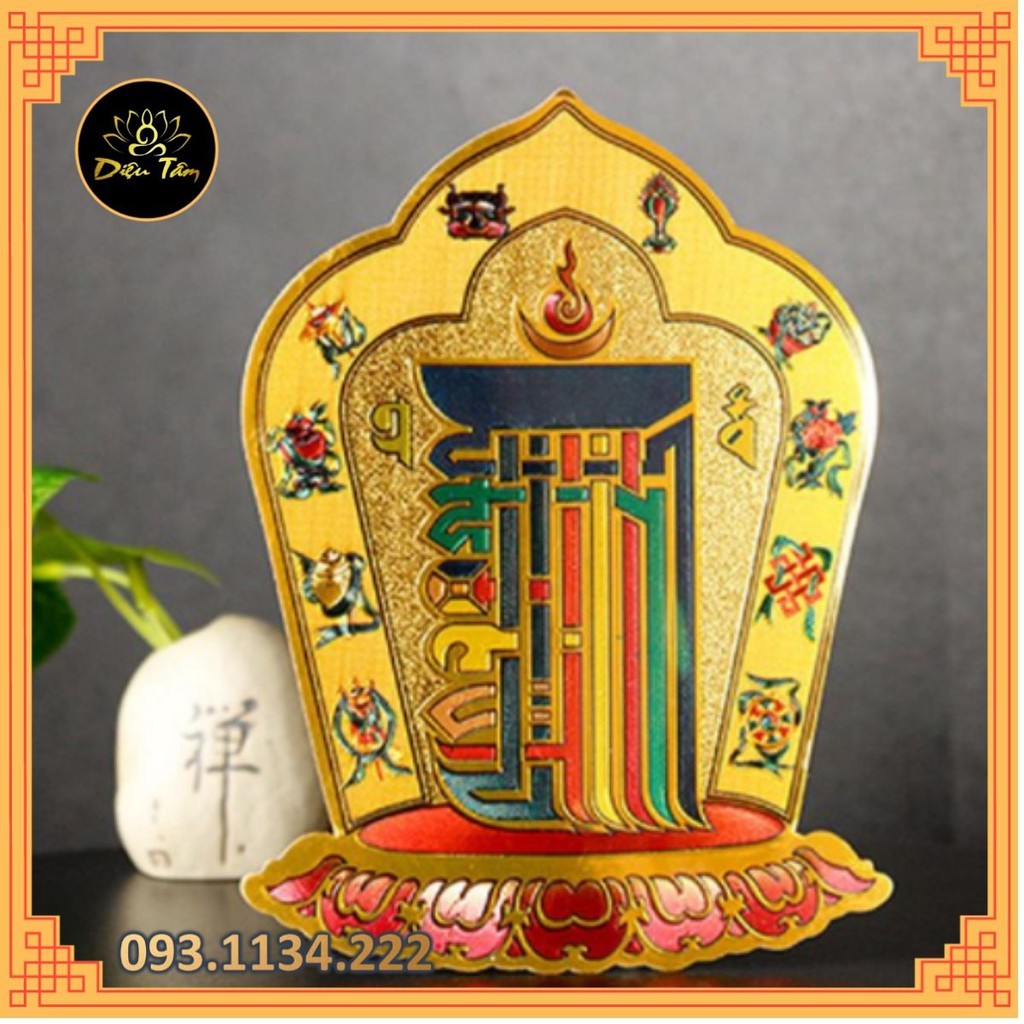 Miếng dán Thời Luân Kim Cang Kalachakra -Miếng dán Kalachakra Bình an, May mắn cho điện thoại, nhà cửa, mọi mặt phẳng