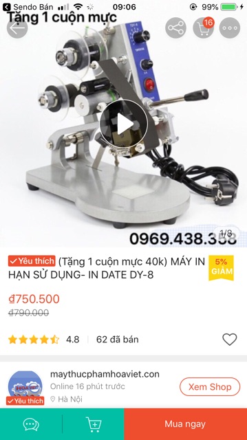 Máy in date - máy in hạn sử dụng dy-8 tặng 1 mực | BigBuy360 - bigbuy360.vn