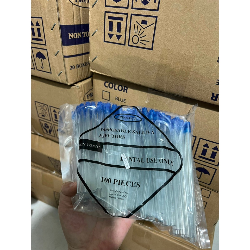 Ống hút nước bọt Việt Nam gói 100 cái