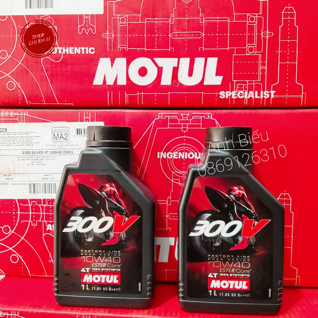 [Giá Việt Hàng Âu] Nhớt MOTUL 300v Factory Line 4T SAE 10w40 100% SYNTHETIC