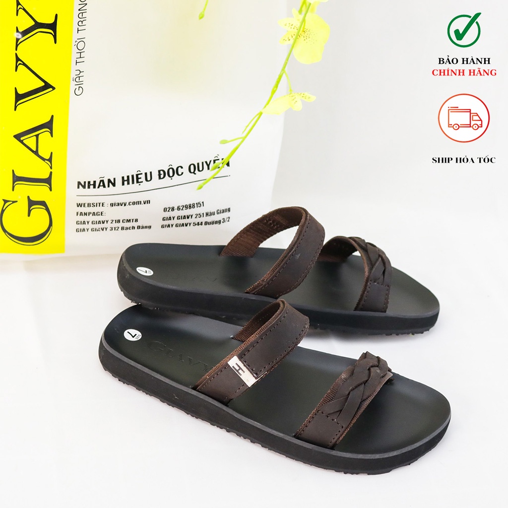 Dép nữ quai da DTK532 - GIÀY GIAVY