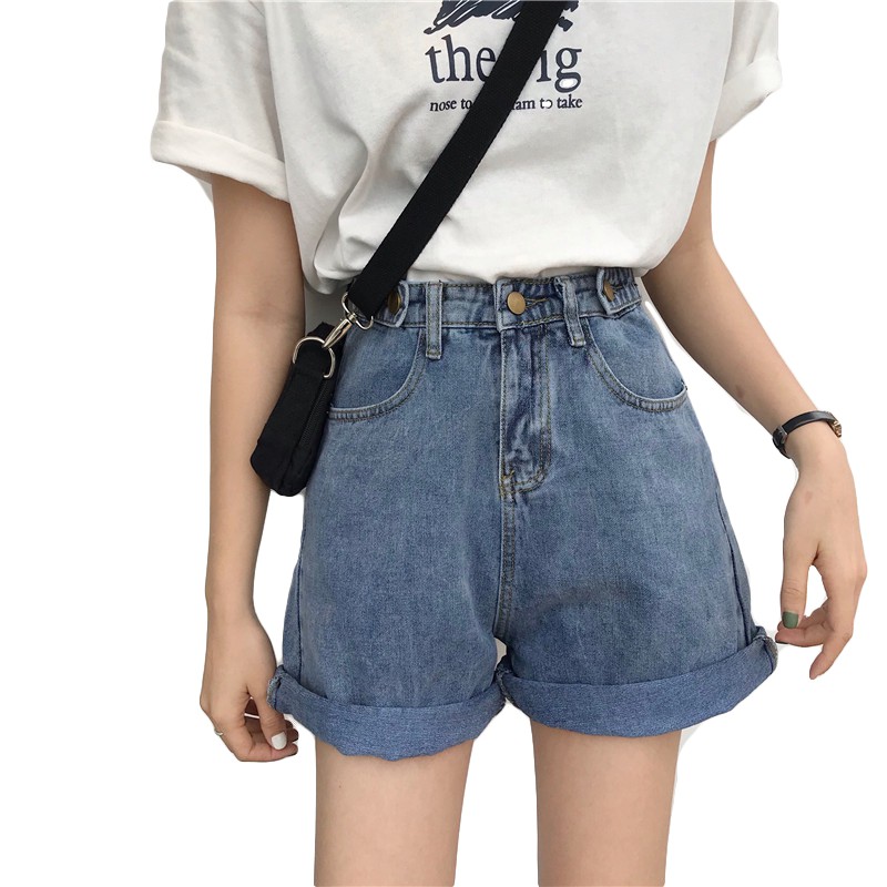 ( SẴN ) Quần Sooc Bò Jeans Nữ, Quần Shorts Ngắn Gấp Gấu Phong Cách Hàn Quốc Q00078