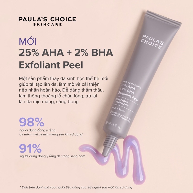 Tẩy Tế Bào Chết Paula's Choice Skin Perfecting 25% AHA + 2% BHA Exfoliant Peel 30ml