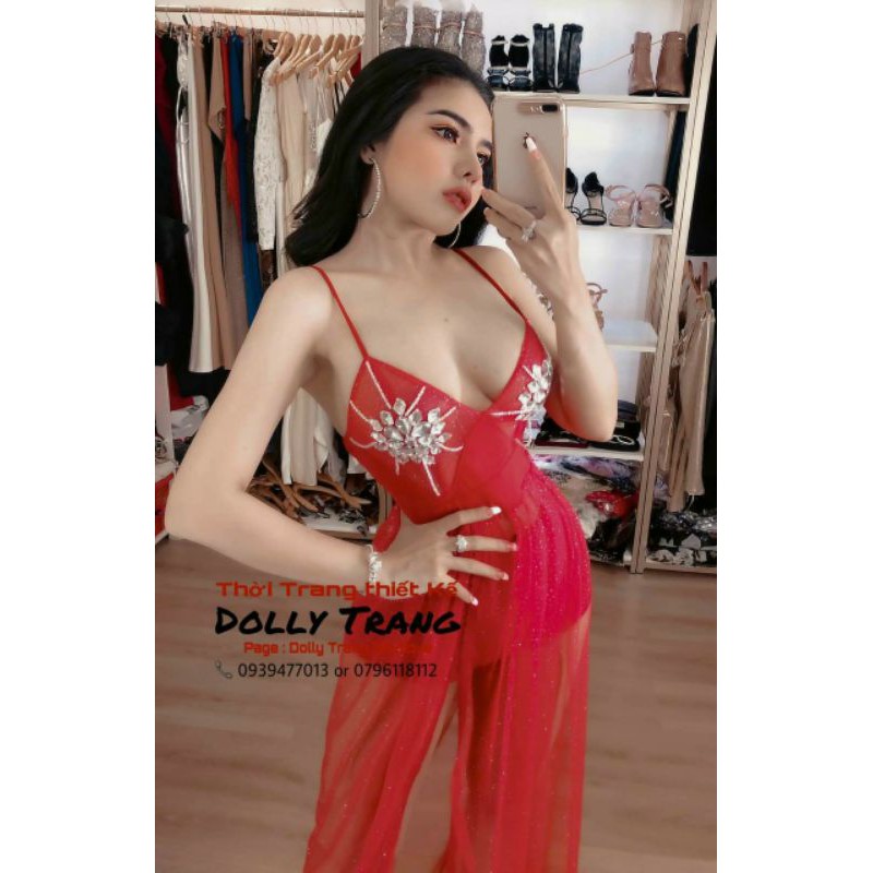Đầm maxi 2 dây kết đá sexy
