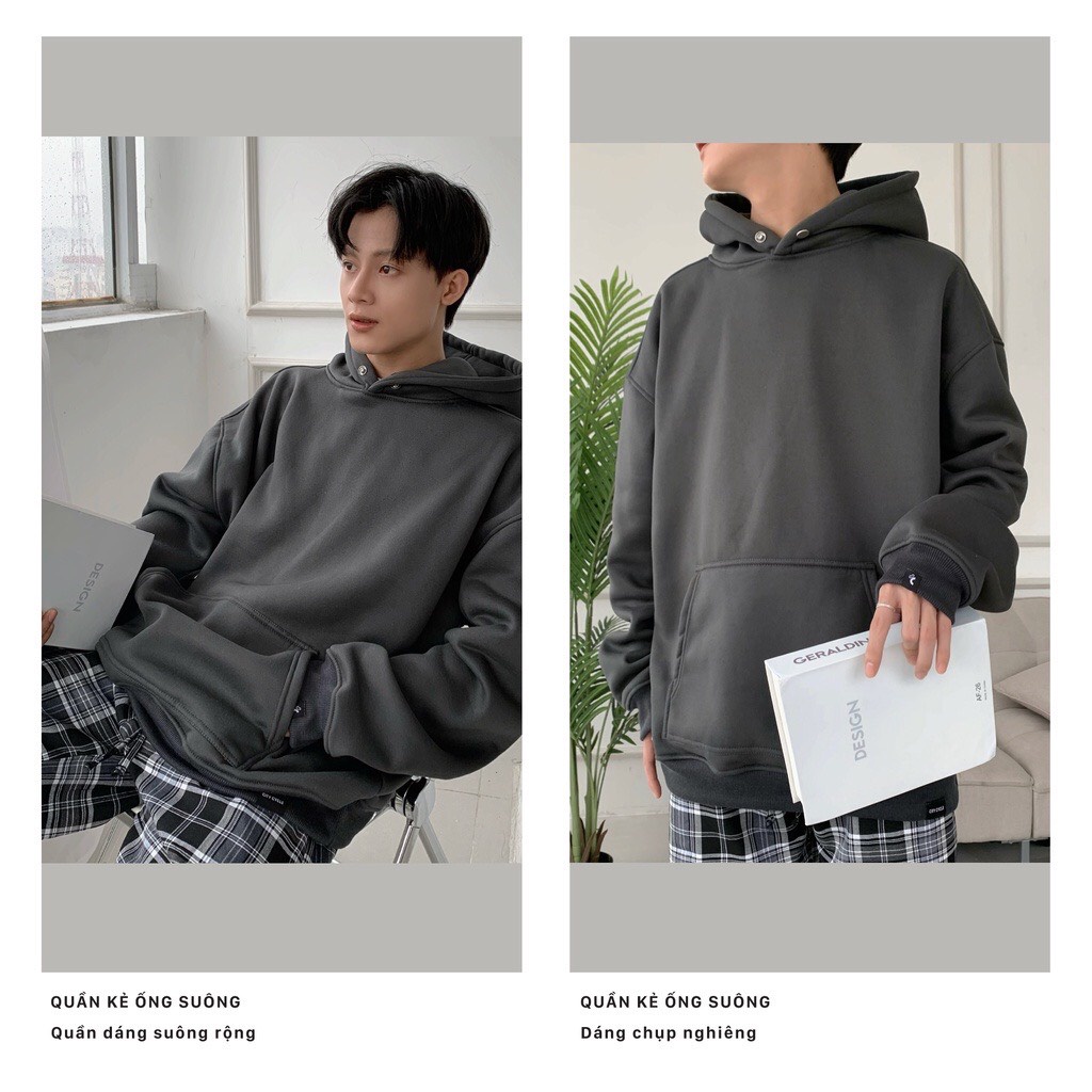 Áo hoodie unisex nỉ trơn basic LEILA STORE áo nỉ phối mũ form rộng dáng unisex Local Brand | BigBuy360 - bigbuy360.vn