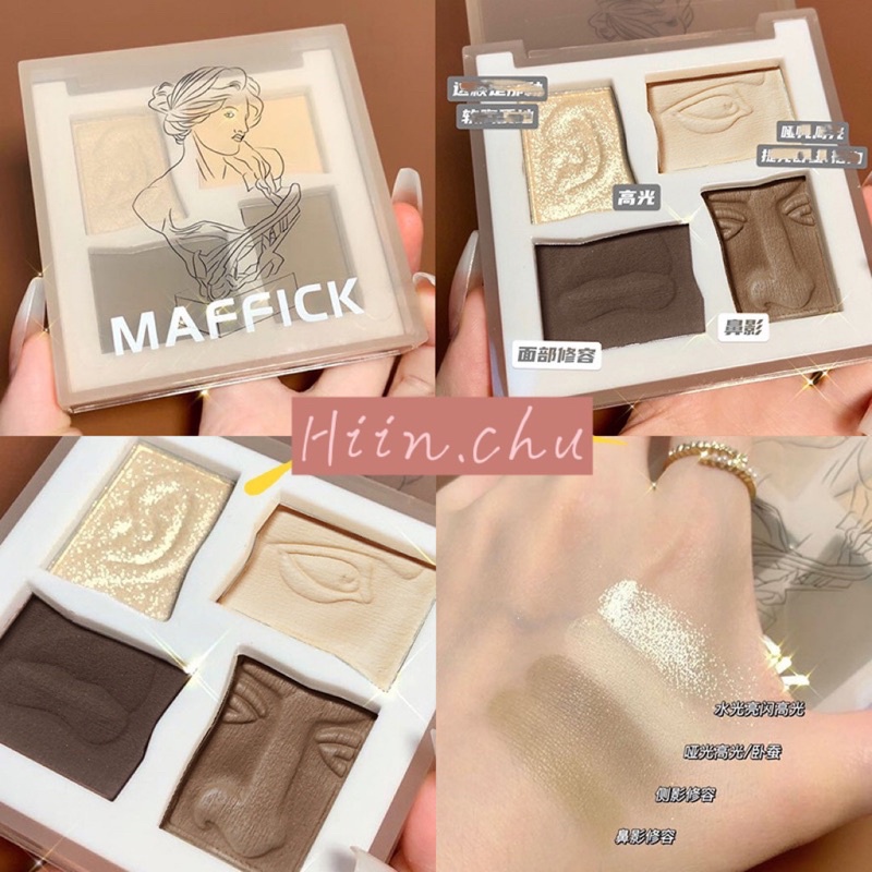 Phấn Bắt Sáng ,Highlight Tạo Khối MAFFICK Hàng Nội Địa Trung 4 ô Nghệ Thuật