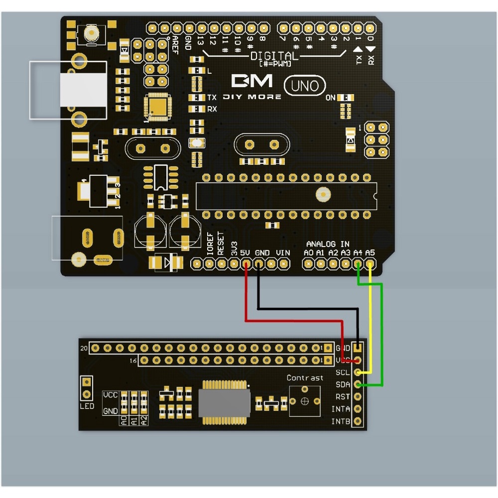 Mô Đun Mở Rộng Mcp23017 5v 1602 2004 12864 Lcd Cho Arduino I2C Iic