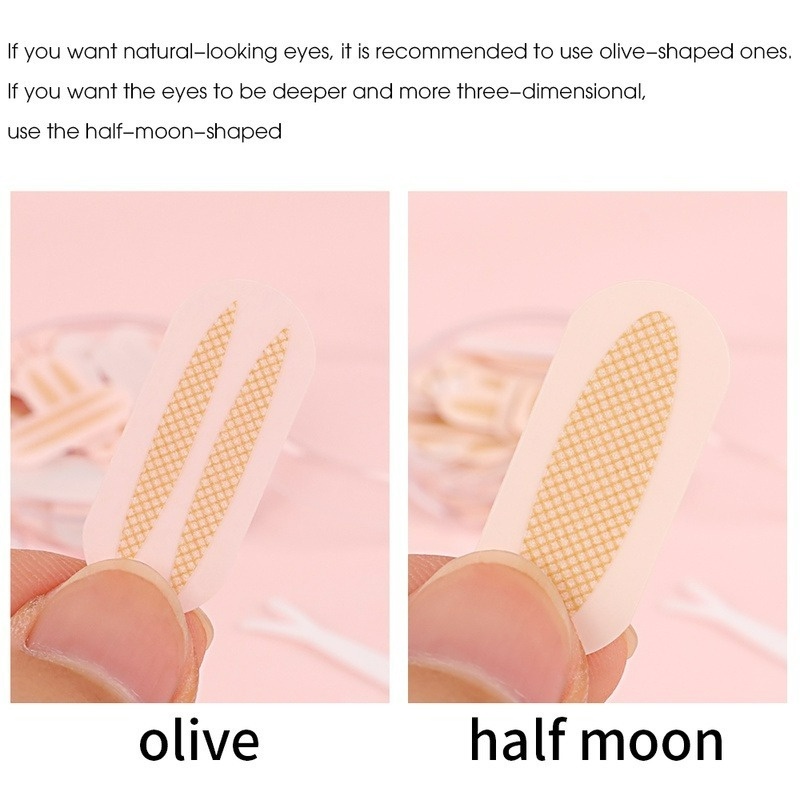 1 Hộp Miếng Dán Kích Mí Dạng Lưới Trong Suốt Chống Thấm Nước Không Lộ Viền Mắt Tự Nhiên