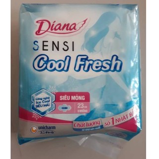 Băng Vệ Sinh Diana Sensi Cool Fresh Siêu Mỏng cánh 23cm