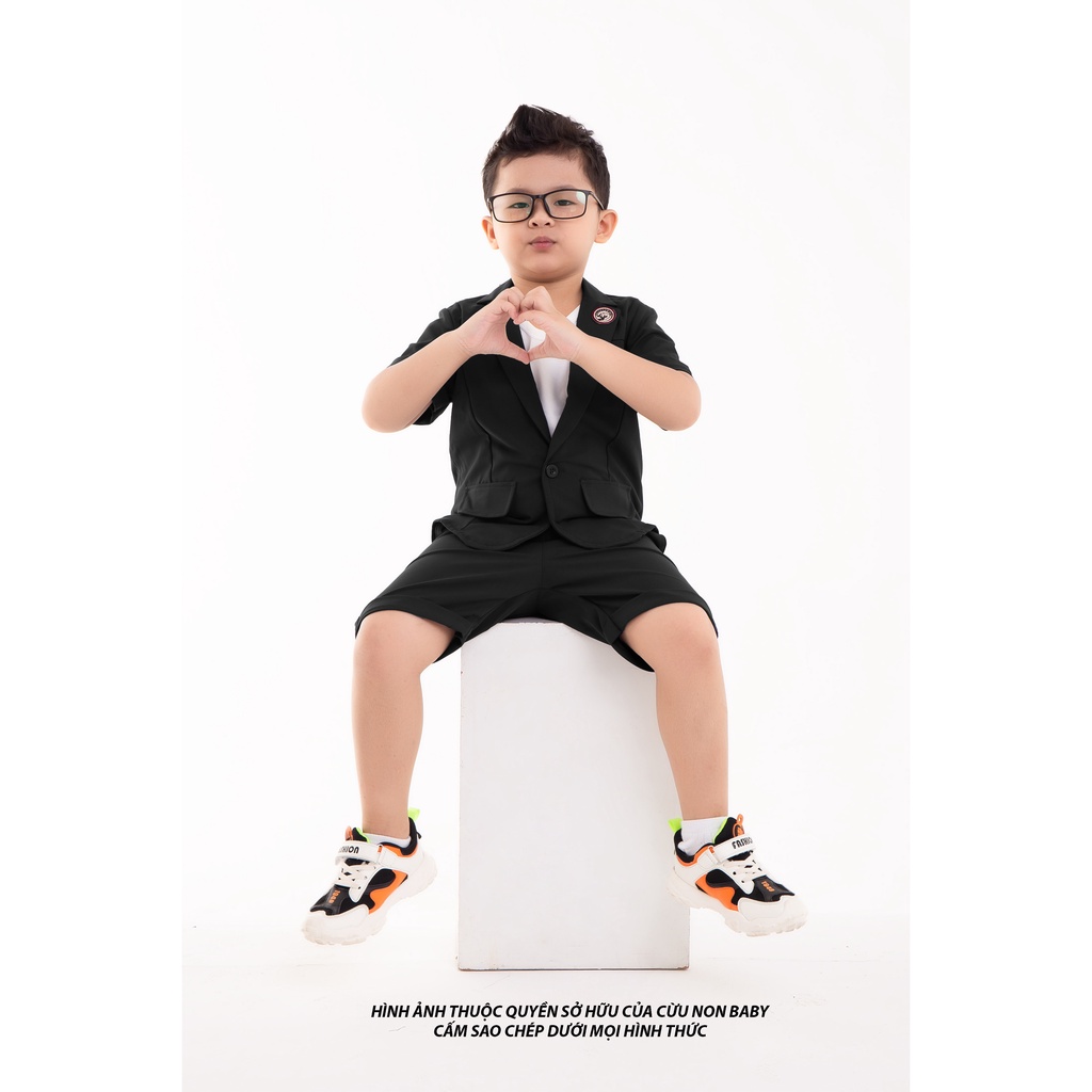 Bộ Vest Cho Bé Trai Sang Chảnh + Tặng kèm áo thun bên trong  - Đen