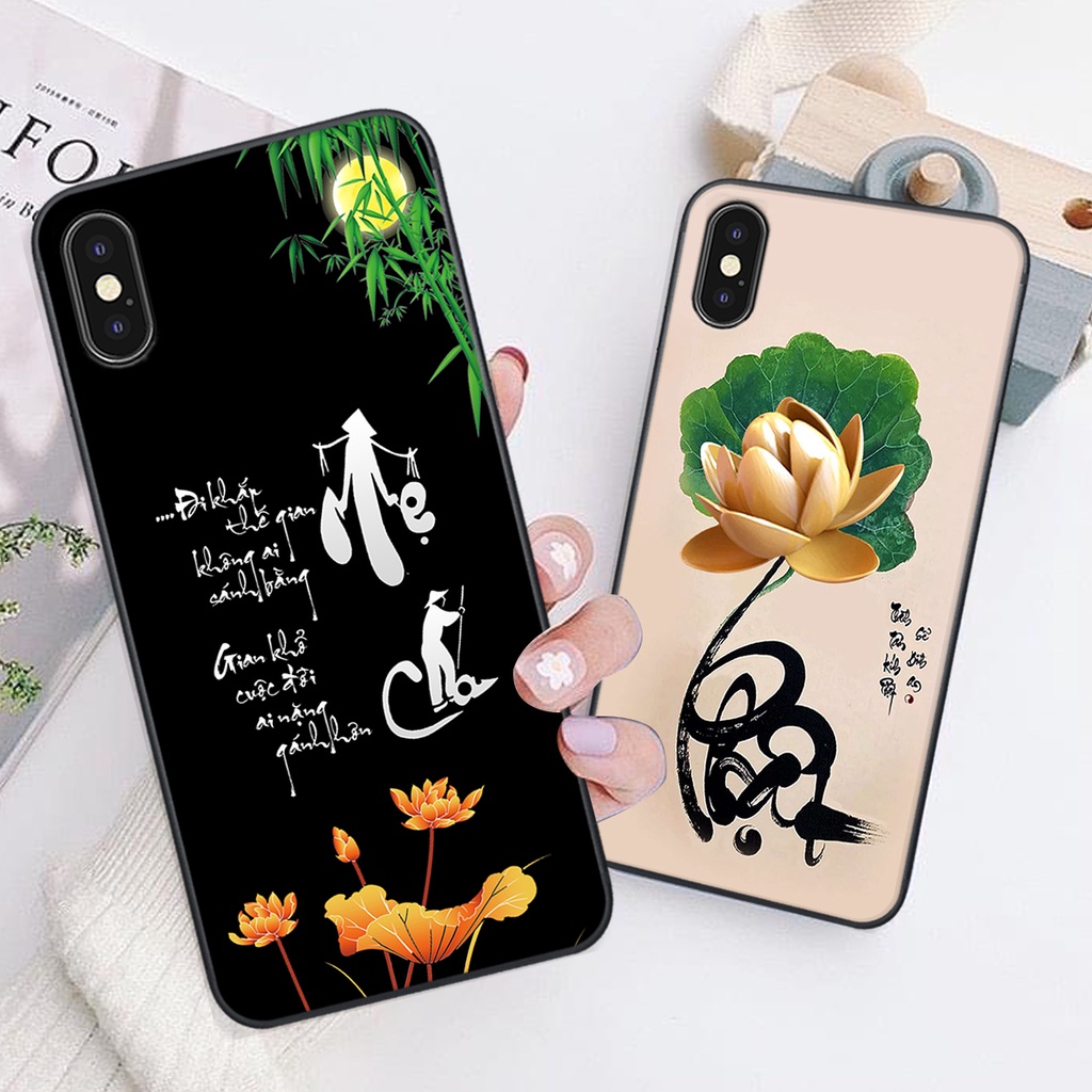 Ốp lưng iphone X / XS / XS MAX in hình chữ tài chữ lộc, Cha Mẹ, bình an SIÊU ĐẸP