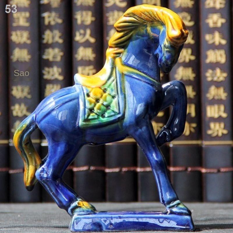 Tang Sancai Ngựa gốm Trang trí sáng tạo Pony Six Junma Đồ nhà cửa Thủ công mỹ nghệ Quà tặng đạc phong thủy
