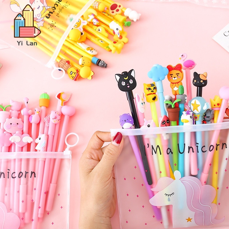 Set 20 Bút Mực Gel Ngòi 0.38mm Hình Kỳ Lân Dễ Thương
