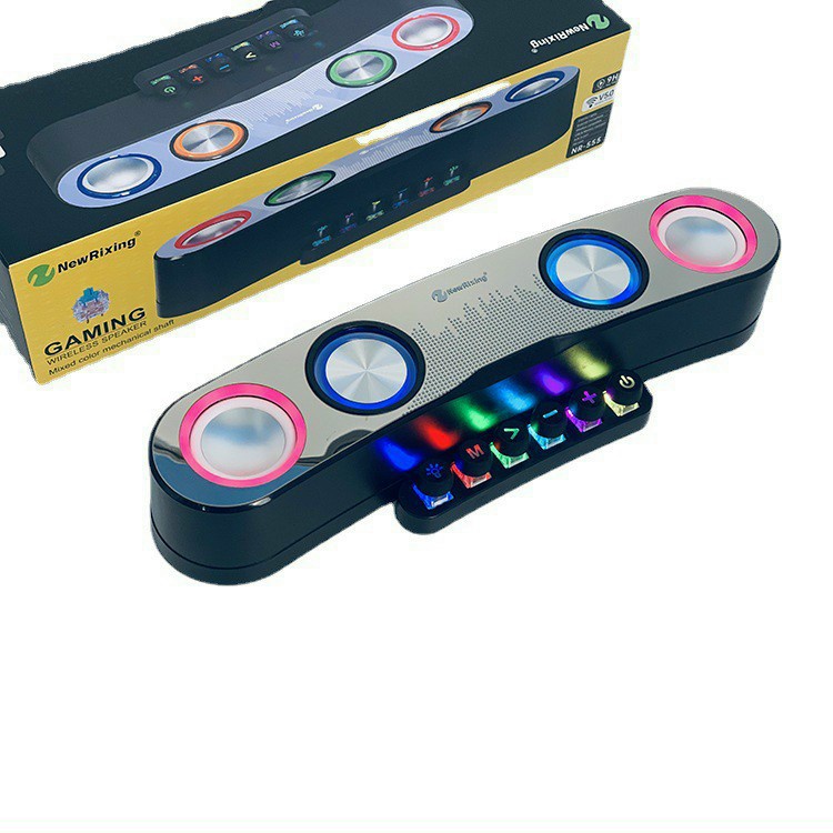 Loa Bluetooth NR 555 Gaming Âm Thanh Siêu Đỉnh Thiết Kế Đẹp Kết Hợp Đèn Led Theo Nhạc Bảo Hành 6 Tháng