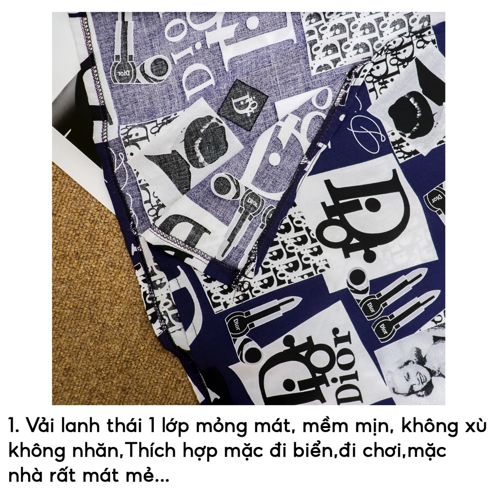 Đầm maxi trung niên đi biển cho mẹ thổ cẩm chất lanh thái cao cấp - Váy maxi dài xẻ tà thoáng mát du lịch hè MX002
