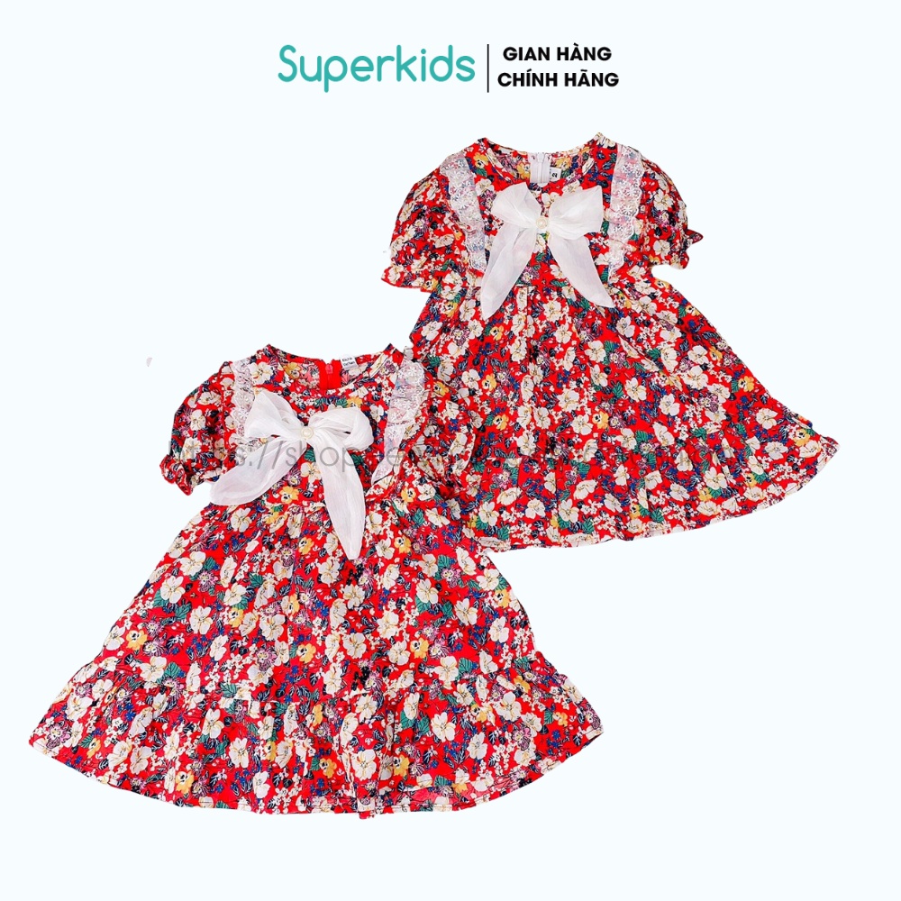 Váy cho bé gái, Đầm Hoa Vintage 8-18kg QATE793