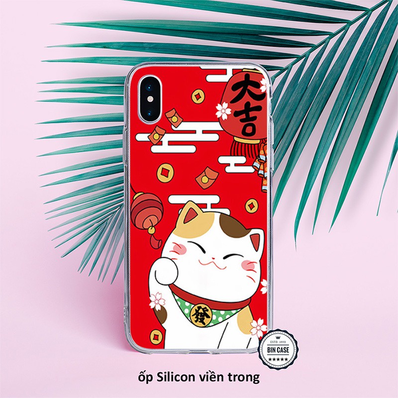 ❤Ốp 11 Pro Max Mèo Thần Tài Màu Đỏ ❤May Mắn Cuốn Hút Thời Trang iphone 13 12 11 Pro Max 6s 6 7 8 Plus X Xr Xs Max MEO027