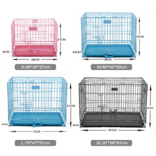 CHUỒNG SẮT SƠN TĨNH ĐIỆN CHO CHÓ, MÈO (4 size)