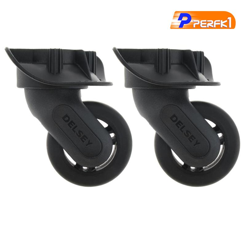 1 Cặp Bánh Xe Đẩy Hành Lý Xoay 360 Độ Không Ồn Perfk1 ° Bánh Xe Xoay Màu Đen A84 A84