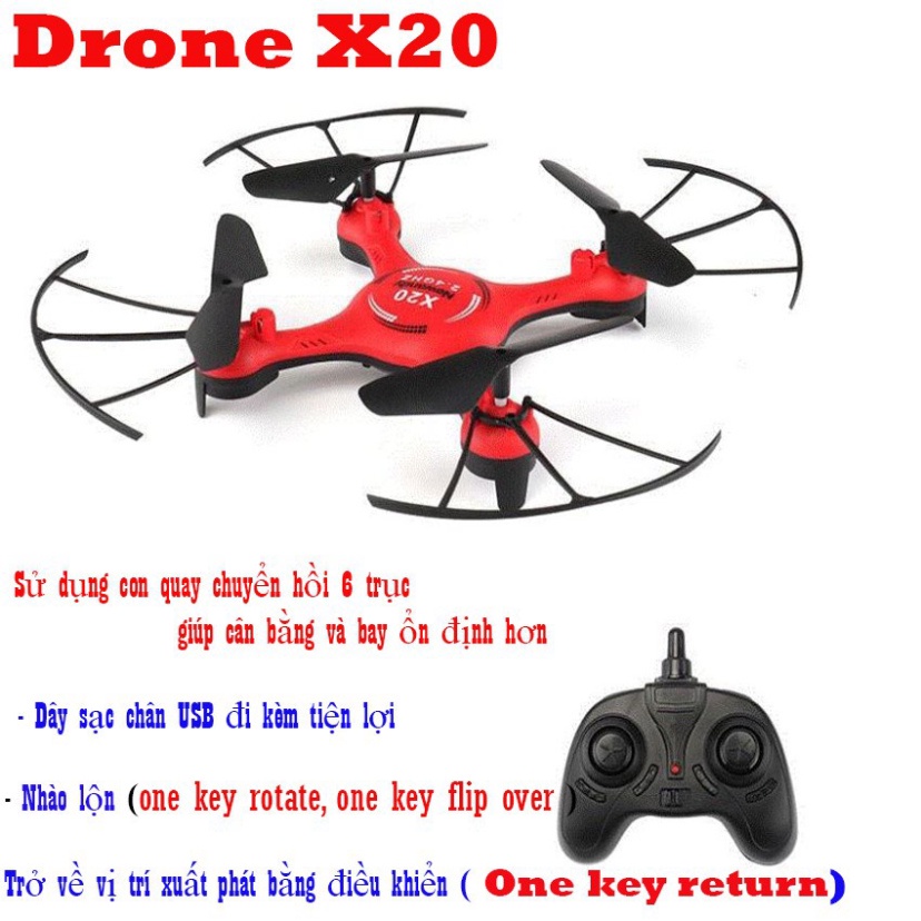 Máy bay không người lái X20/Y20-series giá rẻ, Flycam nhào lộn, Đồ chơi máy bay lên thẳng chất liệu nhựa ABS bền bỉ