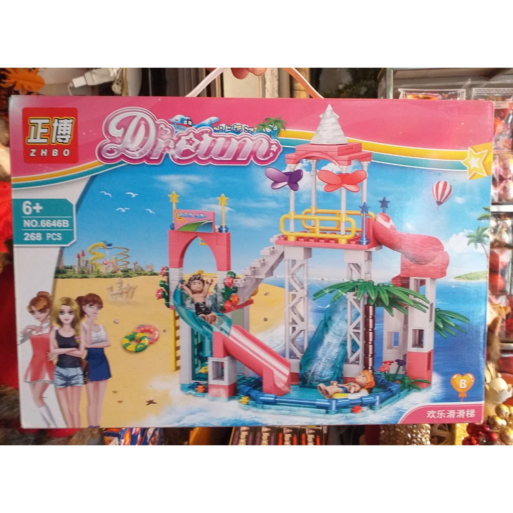 ĐỒ CHƠI LEGO LẮP RÁP CÔNG VIÊN NƯỚC MÙA HÈ 6646B(268 chi tiết) dành cho bé gái