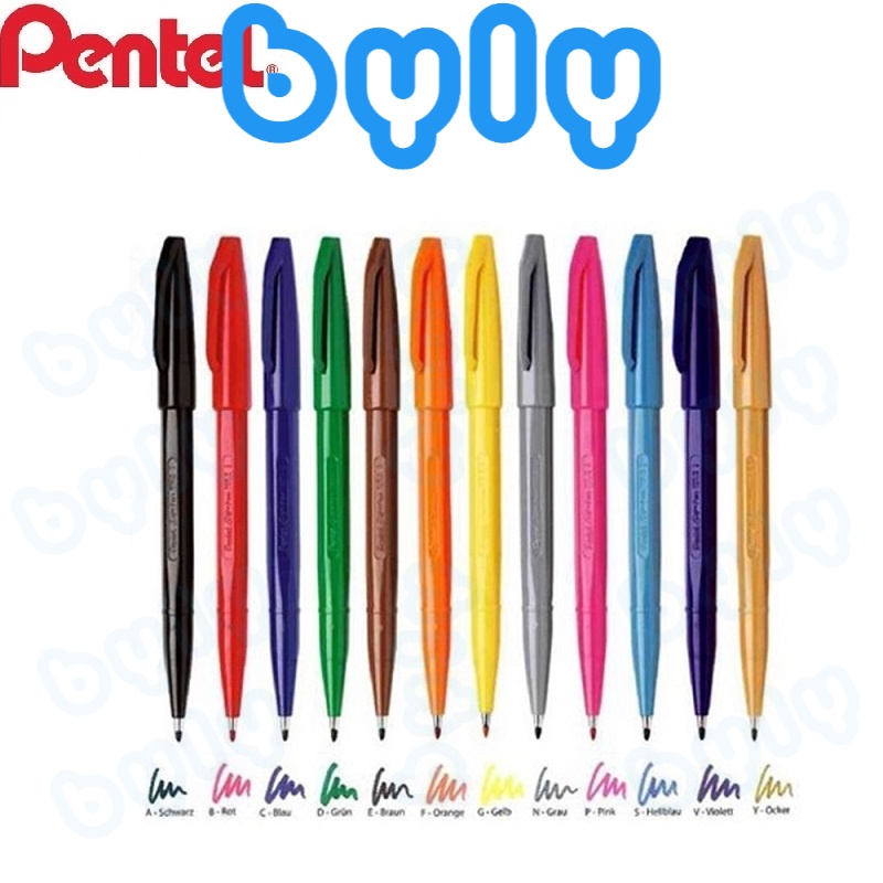 [Ship hỏa tốc] Brush sign pen basic - Bút viết thư pháp, calligraphy, kanji Pentel SES15C - ByLy Store