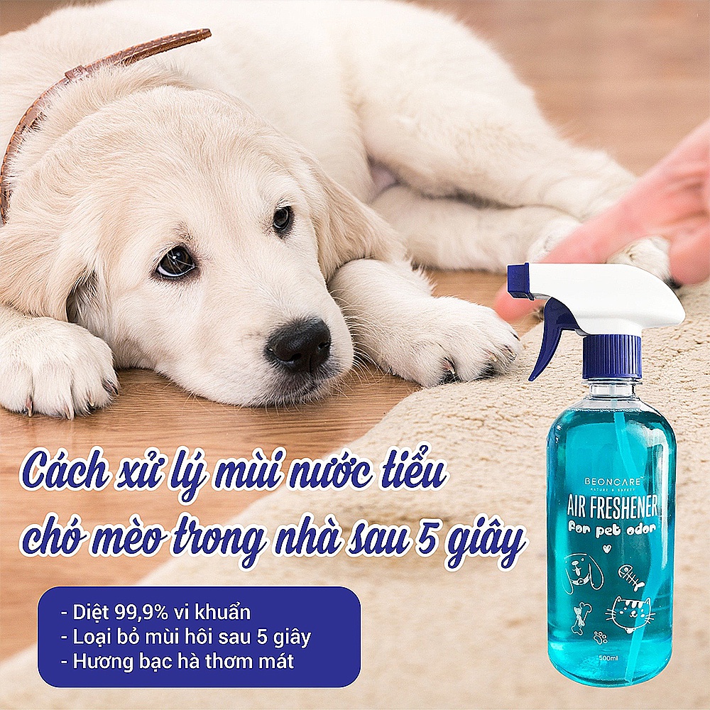 Chai Xịt khử mùi nước tiểu chó mèo, khử mùi hôi thú cưng, BeonCare, Sạch Ngứa – Công Nghệ Diệt Khuẩn Nano Silver - 500ml