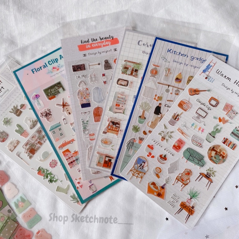 Sticker daily dụng cụ trang trí sổ ST066