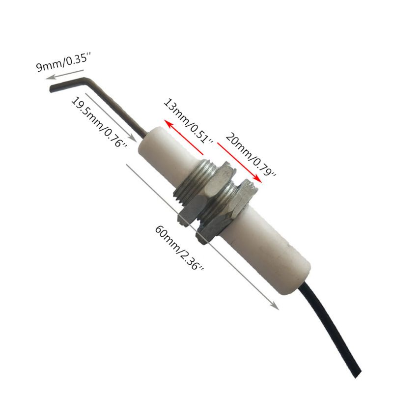 Bộ đánh lửa Piezo 30cm có nút nhấn và dây cáp cho bếp gas nhà bếp