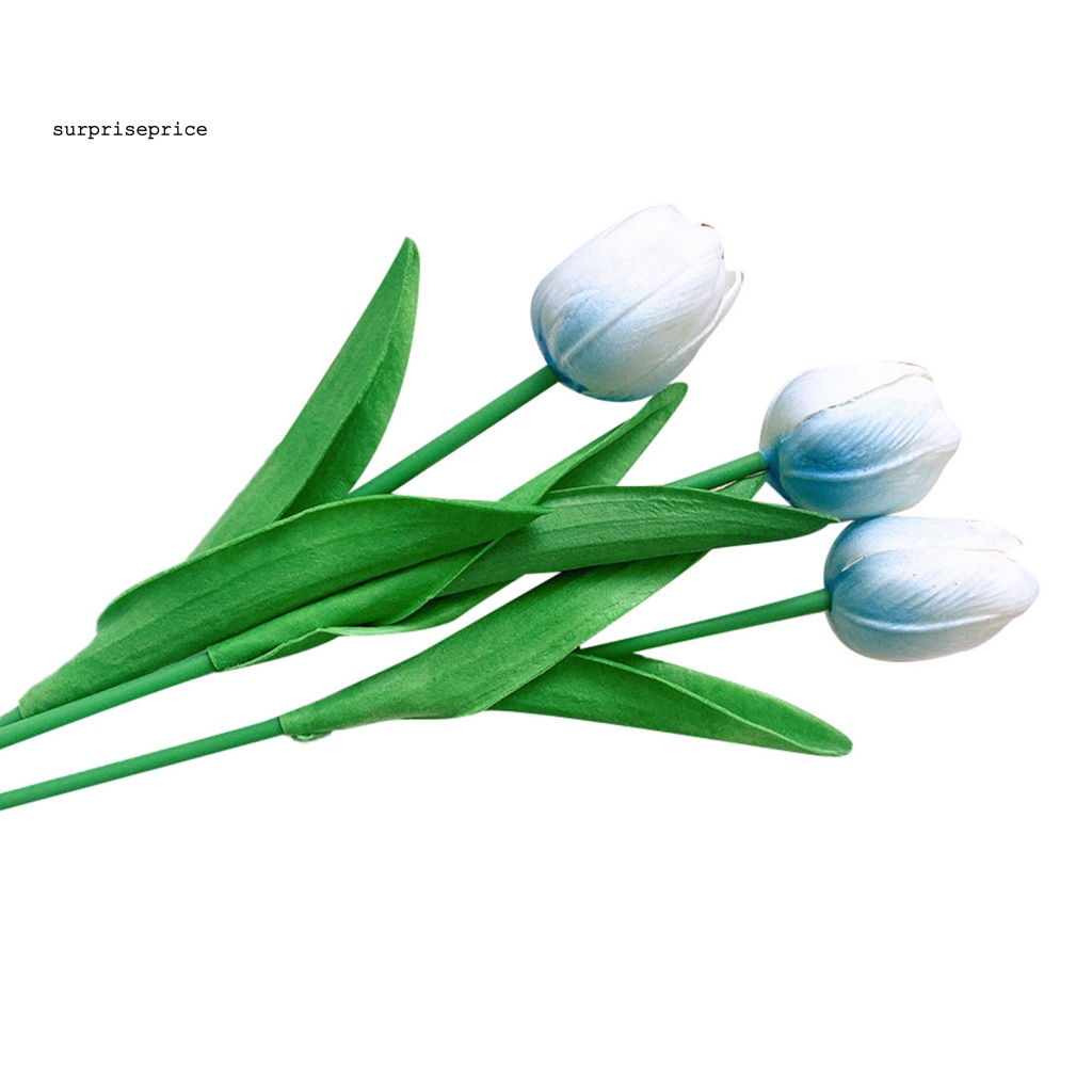 Set 3 Bông Hoa Tulip Nhân Tạo Nhiều Màu Sắc Dùng Để Trang Trí
