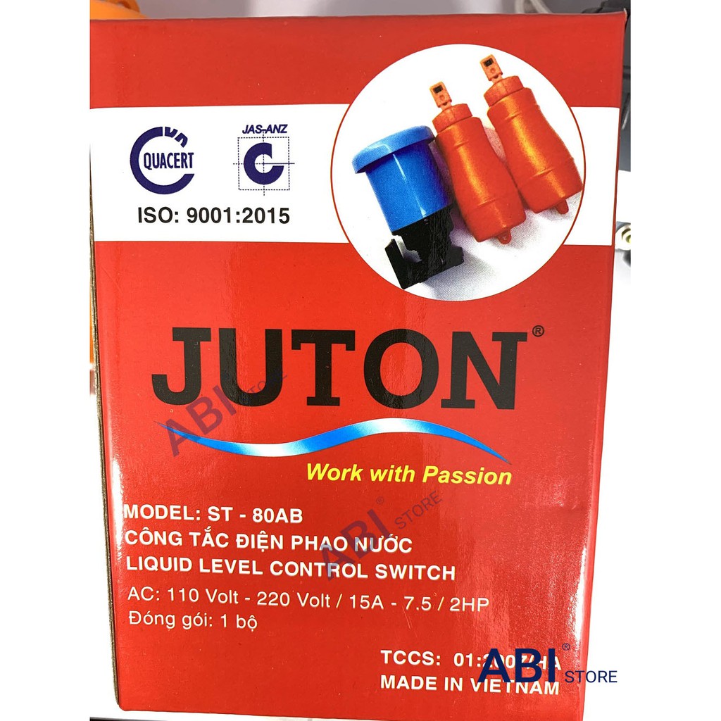 Phao điện Juton ST-80AB Việt Nam hàng xịn b.h 2 năm, phao chống tràn bể nước, công tắc tự động