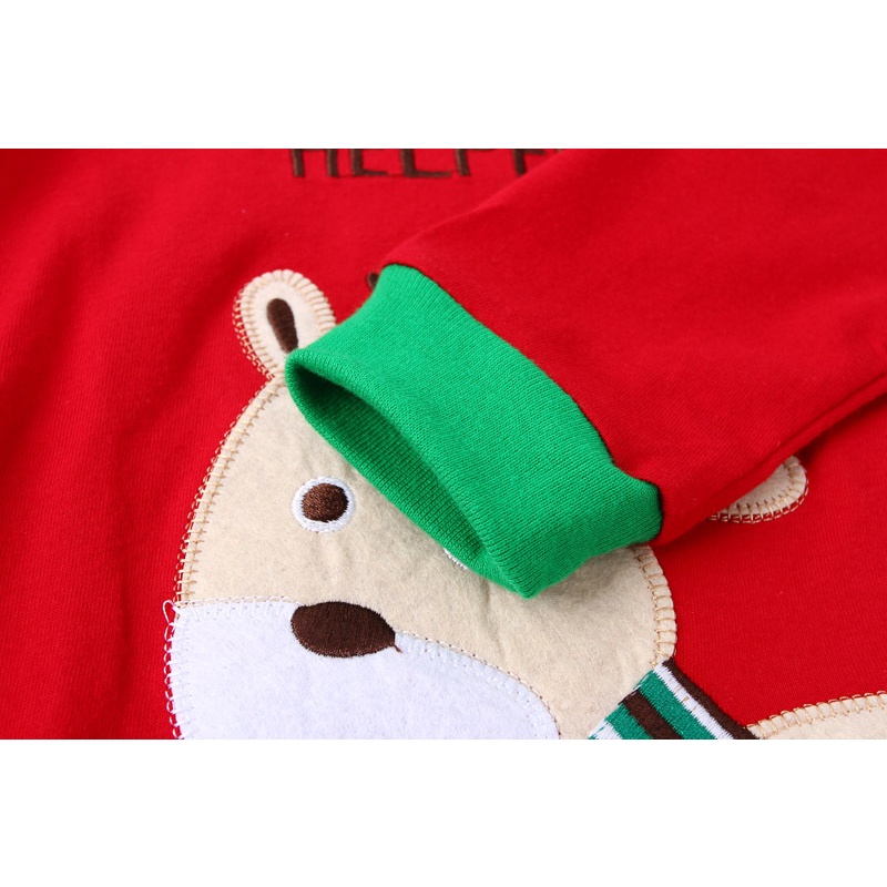 Bộ đồ ngủ pijama vải cotton họa tiết ông già noel dễ thương cho bé