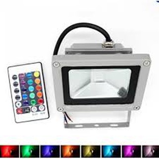 Đèn pha led 20w đổi màu kèm remote quay tiktok bh 6 tháng