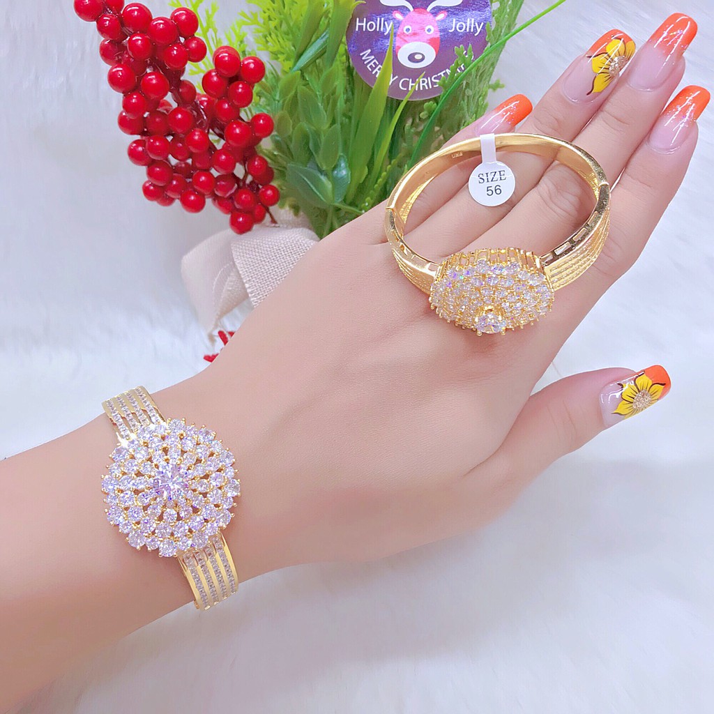 Vòng tay nữ UHA, lắc tay bền màu thiết kế cao cấp sáng lấp lánh
