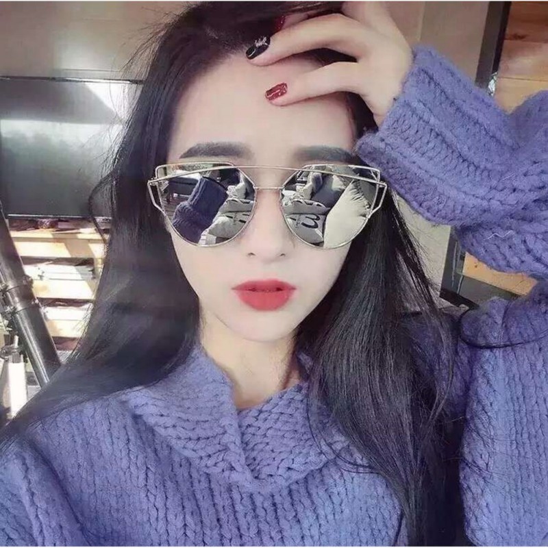 Kính mát hình mắt mèo gọng sắt