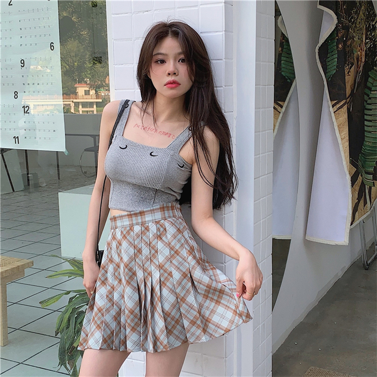 Chân Váy Chữ A Lưng Cao Xếp Ly Họa Tiết Sọc Caro Trẻ Trung | BigBuy360 - bigbuy360.vn