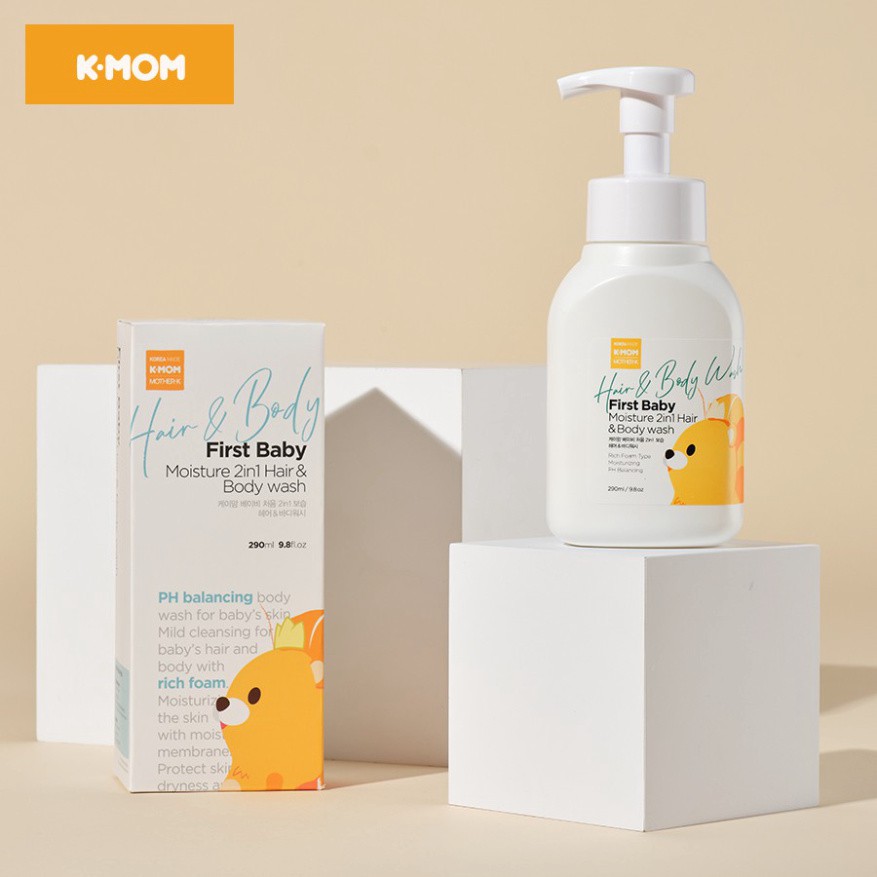 [Chính Hãng] Sữa tắm cho bé K-mom Hàn Quốc - Sữa tắm gội cho trẻ sơ sinh Kmom 290ml