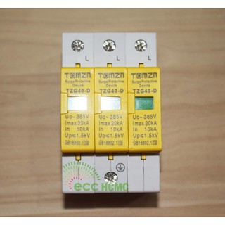 [ELHATOP11 giảm 9% tối đa 1TR5] Chống sét AC 3 pha | Thiết bị chống sét lan truyền 3 pha TOMZN TZG40-D
